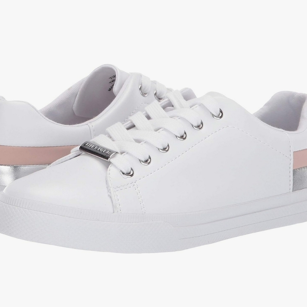 Tommy Hilfiger White and Pink Sneakers